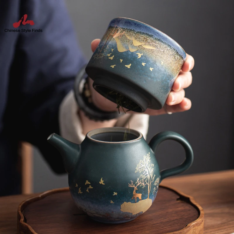 Чайный набор керамические чайные кадиды Черный винтажный чайный канистр Qingyun