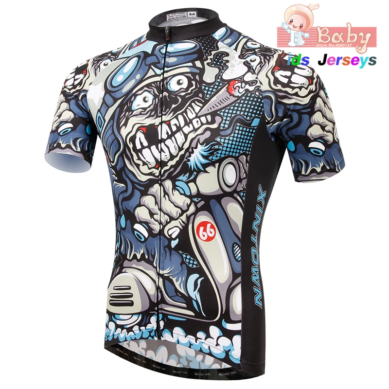 Детские футболки с коротким рукавом и черепом для езды на велосипеде одежда