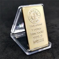 swiss gold bar commemorative coin 1 oz square shaped gold coin collection square gold plated nugget switzerland coin