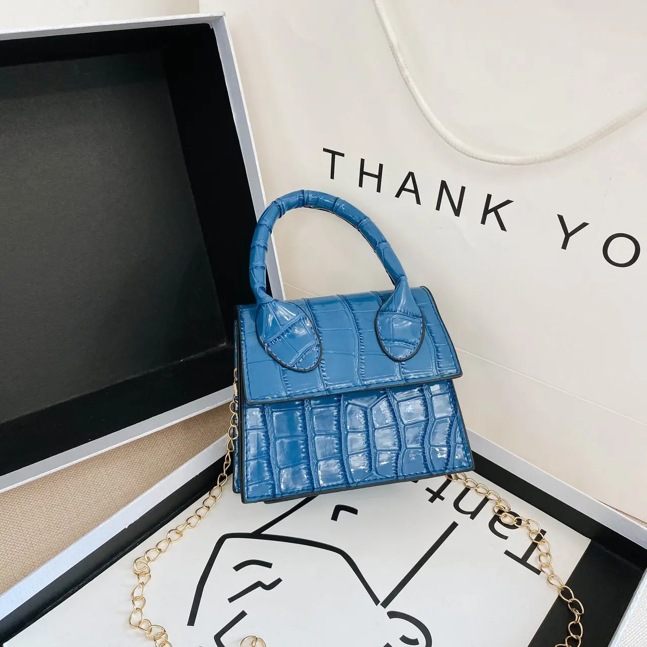 

New Lady Personality Mini Messenger Bag Crocodile Pattern Fashion Shoulder Bag Shape Bag Diagonal Bag