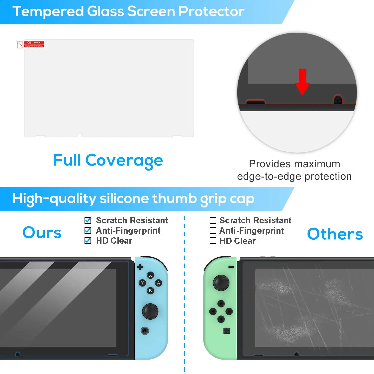 

Upgraded Pack for Nintendo Switch Carrying Storage Case & Screen Protector, Joy Con Handle Grips & Steering Wheels, Game Cases