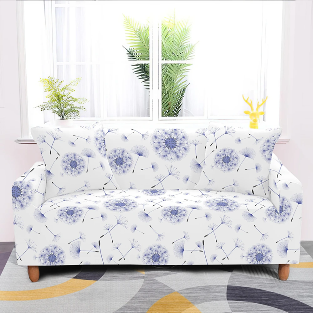 Растягивающийся чехол для дивана с одуванчиком эластичный полноразмерный
