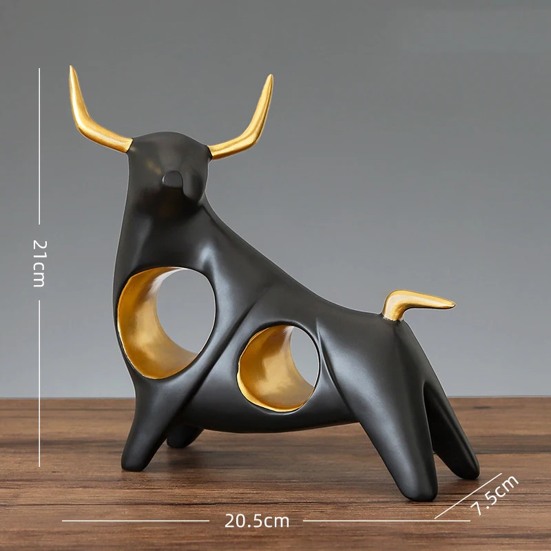 

Nordic creative Lucky cow figurines animal resin ornaments decor living room decoration accessories for Christmas birthday gift