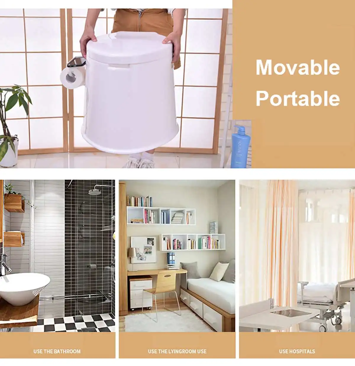 Портативный туалет 42x50x40 см удобный для путешествий кемпинга | Обустройство дома