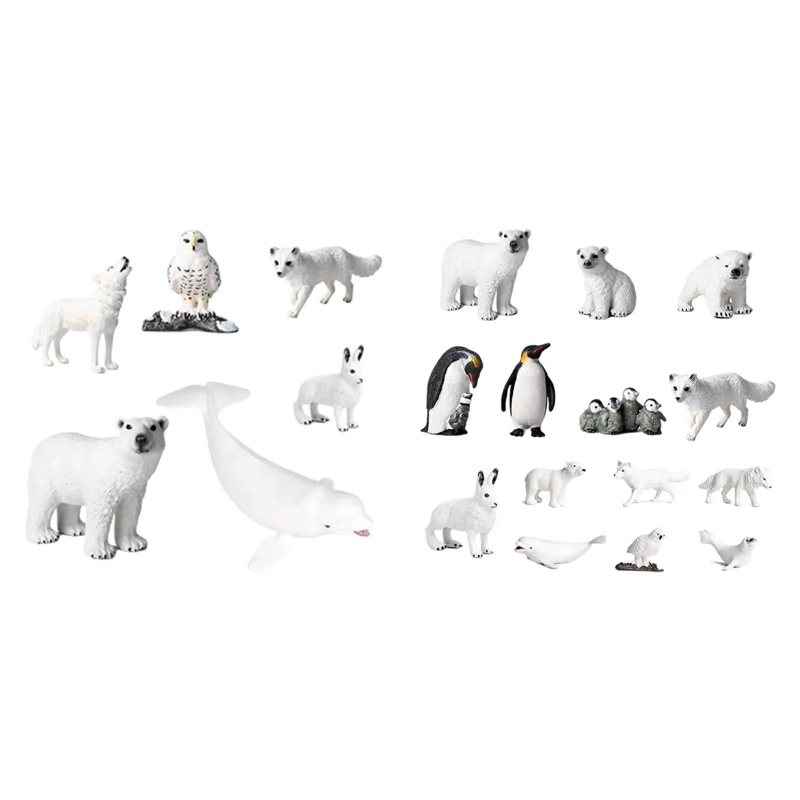 

Polar Animal Model Polar Bear Arctic Foxes Realistic Educational Ornaments Supplies Display Decor Penguins Toy Set for Toddlers