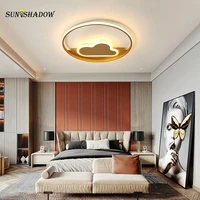 creative modern led ceiling light gold frame ceiling lamp for living room bedroom dining room kitchen indoor lighting luminaires