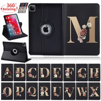 for apple ipad air 12 9 7air 3rd gen 2019 10 5air 4th gen 2020 10 9 initial name pu leather rotating stand tablet cover case
