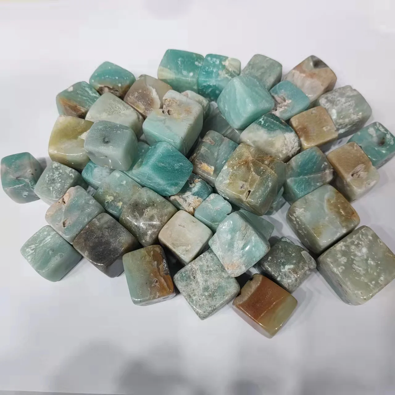 

Caribbean Calcite Cubed Tumbled Stones Natural Quartz Crystal Healing Gemstones Home Decoration