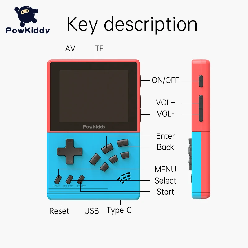 Официальная портативная игровая консоль POWKIDDY V2 3 5 дюйма 32 Гб 17000 Ретро CPS MD игры Av