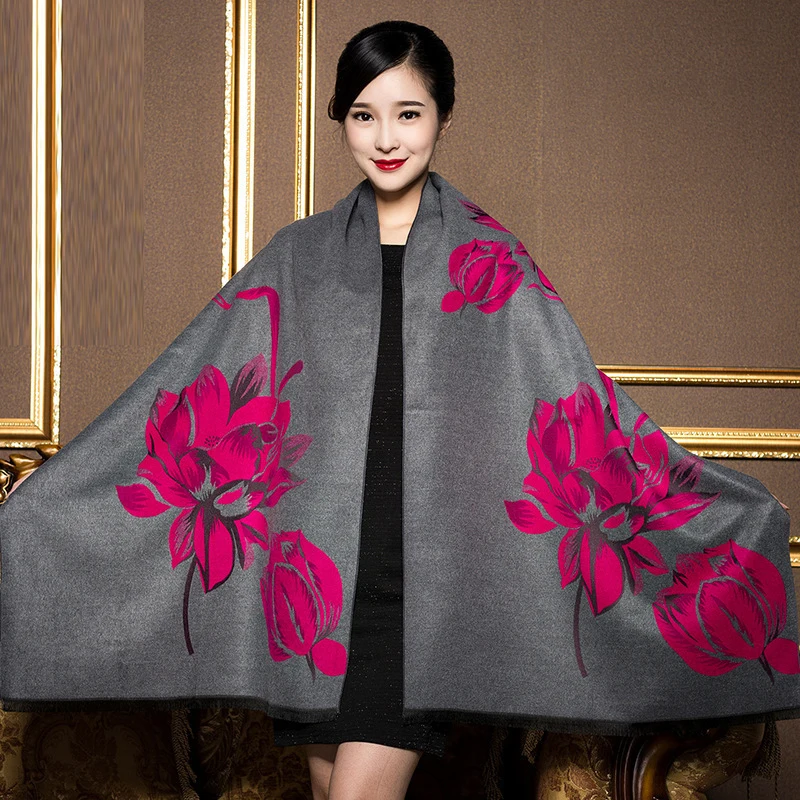 Роскошный дизайнерский зимний шарф 2019 из пашмины теплые кашемировые шарфы для