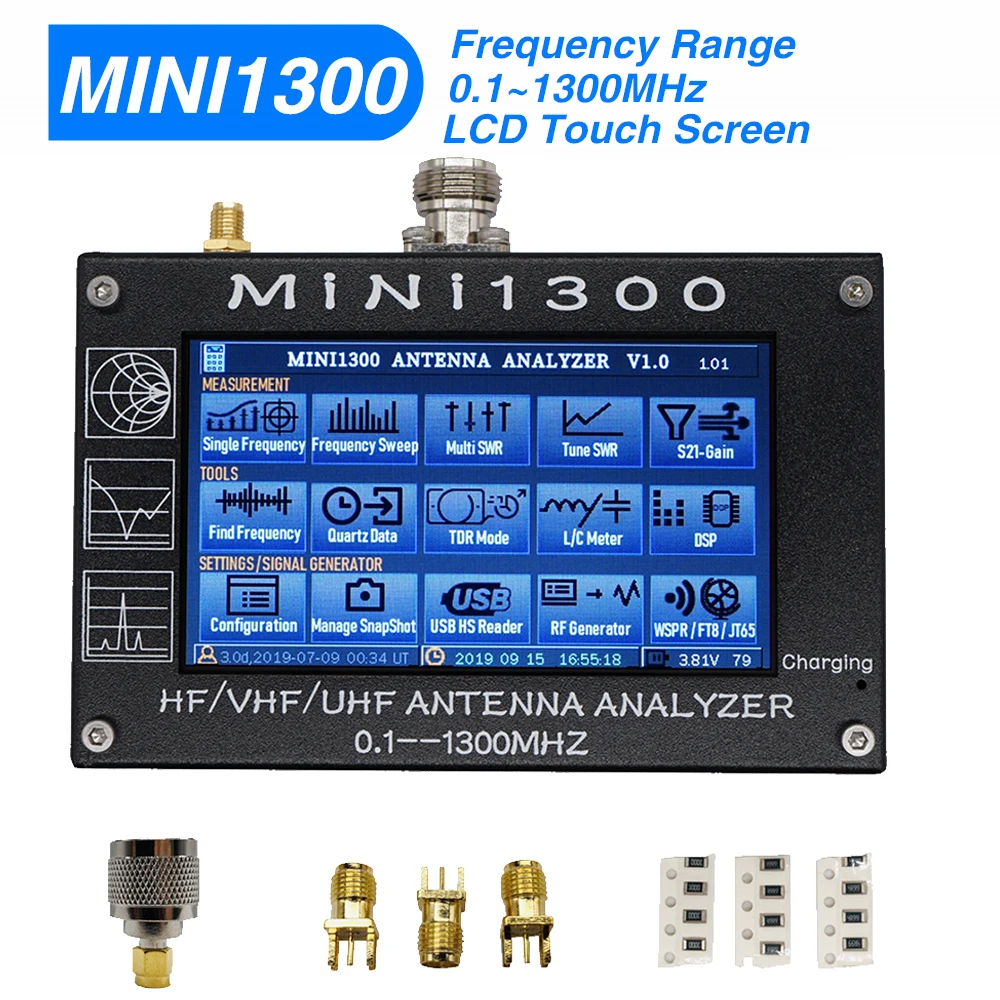 Мини-анализатор антенны MINI1300 жк-экран 4 3 дюйма диапазон частот 1300-0 1 мгц