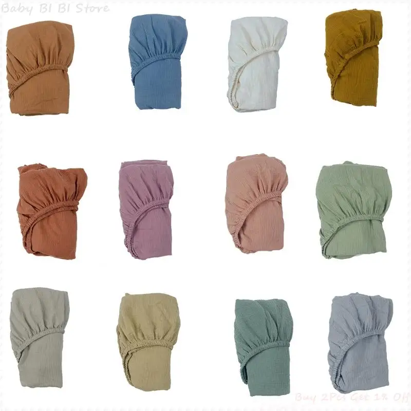 

1 Pc 70x130x22cm Baby Fitted Sheet Newborn Soft Cotton Crib Bed Sheet Children Mattress Cover Protector Solid Color Cot Pad for