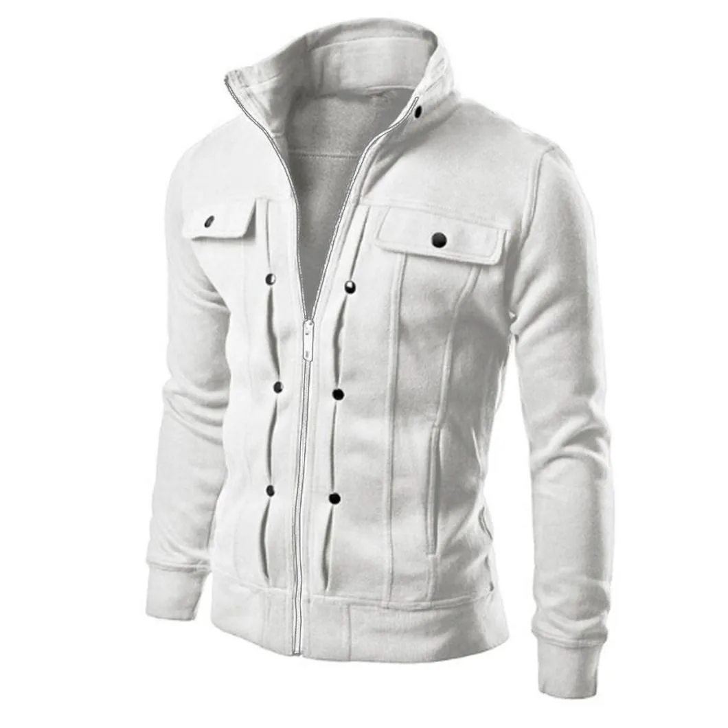 

Jacket Mens Slim Designed Lapel Cardigan Coat Winter Long Sleeve Jacket Outerwear With Full Collar 1.2
