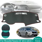 Нескользящий кожаный коврик для Hyundai Sonata 2015- 2019 LF, накладка на приборную панель, Солнцезащитный коврик, защитный ковер, автомобильные аксессуары 2018