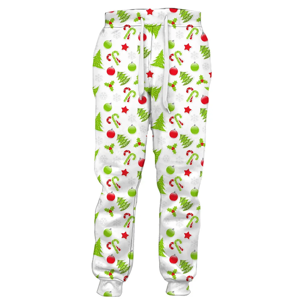 CLOOCL рождественские штаны 3D графика конфеты тростник бант лента печатные брюки