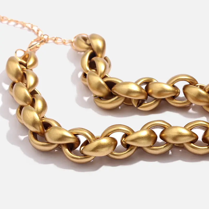 JJFOUCS модное колье Золотая цепочка ожерелье для женщин и мужчин тяжелое