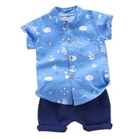 toddler baby boy clothing set summer cartoon anchor fish print t shirt children boys clothes shorts suit for kids outfit