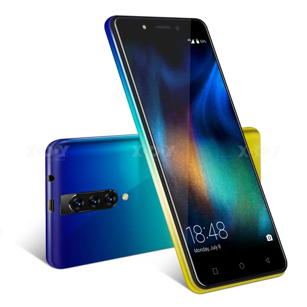 XGODY 4G смартфон 5," 18:9 Android 9,0 2GB Оперативная память 16 Гб Встроенная память MTK6737 4 ядра Dual Sim 5MP Камера 2800 мА/ч, чехол для мобильного телефона - Цвет: Blue gradient gold