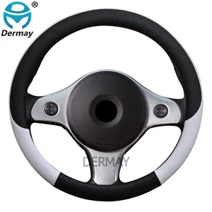 100 dermay brand leather car steering wheel cover anti slip for alfa romeo 159 147 156 166 giulietta gt mito auto accessories free global shipping