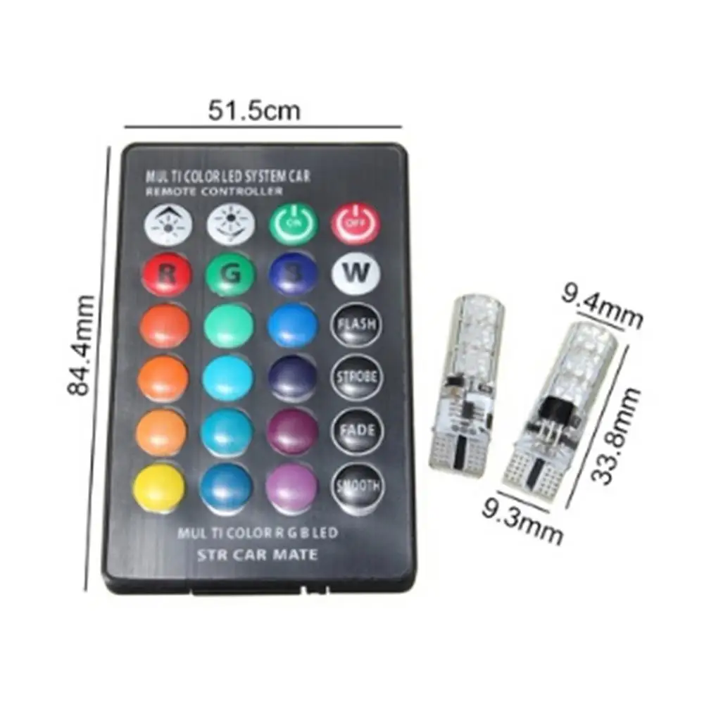 2 шт. RGB T10 Led 194 168 W5W 501 5050 SMD автомобильный купольный светильник для чтения