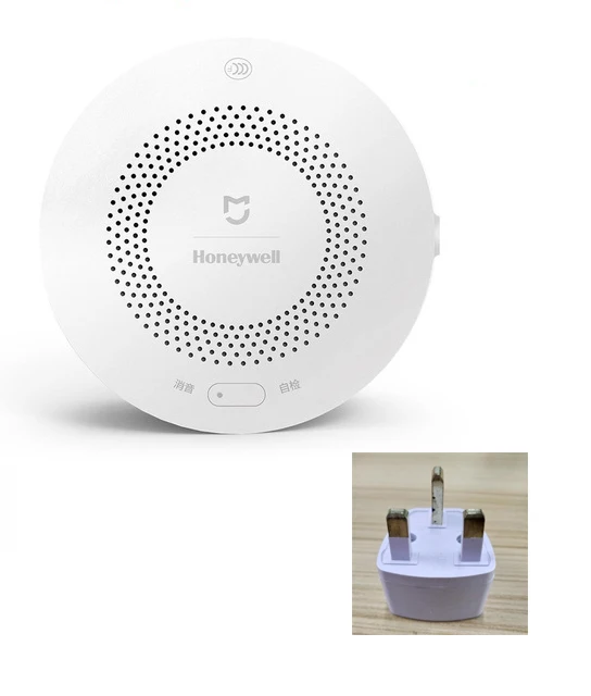 Add UK Plug Xiaomi газовый датчик сигнализации Honeywell детектор дыма мониторинг пожарной защиты потолок и стены легко установить приложение Mijia дистанционное управление - Цвет: Add UK Plug