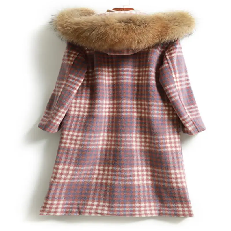 

Korean tweed New jacket with cotton in stock in 2021 women's plaid coat warm winter windbreaker