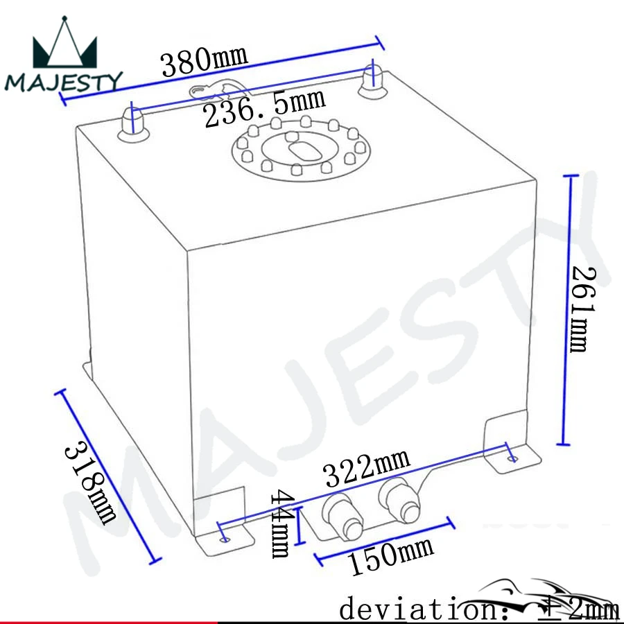 8 галлонов 30 5 л гоночный Дрифт топливный бак полированный алюминий + уровень