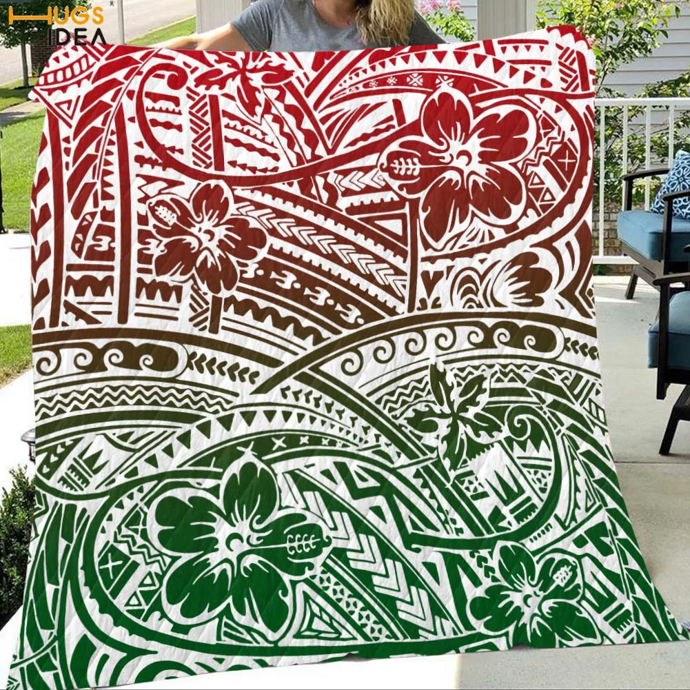 Online HUGSIDEA Gradiente Colorato Stampa Ibisco Trapunta Tessili Per La Casa Personalizzato Morbido Caldo Per Tutte Le Stagioni Trapunte Premium Divano Pisolino Coperte