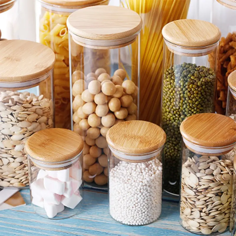 Контейнер для еды Бамбуковая крышка высокое боросиликатное питание герметичная