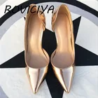 Summer gold pumps 12cm high heeled ladies shallow pointed toe woman shoes party women wedding shoes QP091 ROVICIYA