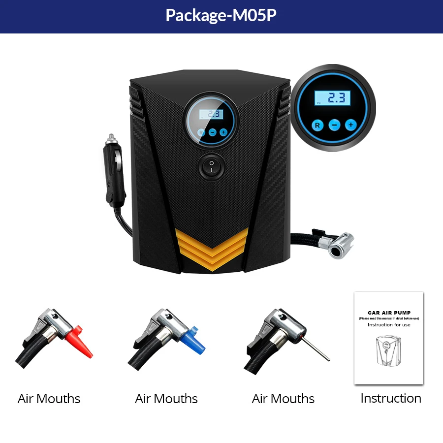 Цифровой насос для шин E ACE M05 автомобильный воздушный компрессор 150 PSI автомобиля