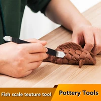 pottery tools stainless steel trowel dragon scale fish scale roof tile texture tool carving pattern clay sculpture modeling tool