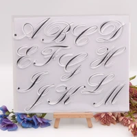 2pc big letters transparent silicone stamp diy scrapbooking rubber coloring embossed diary decor template reusable 1821cm