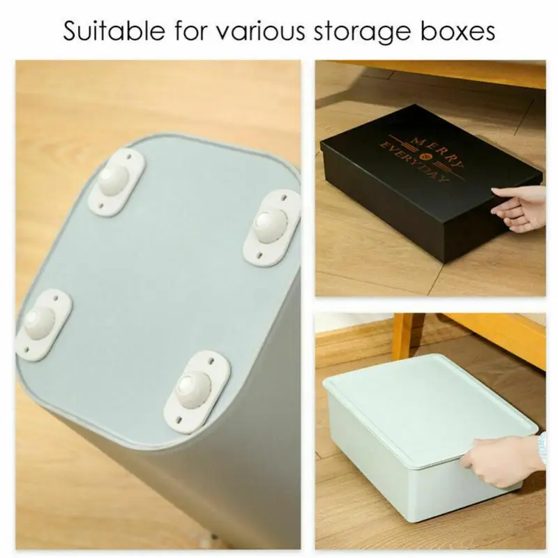 

New 8Pcs Self-adhesive Universal Pulley Shelf Storage Box Sorting Boxes Caster Bottom Pulley Move The Universal Casters Freely