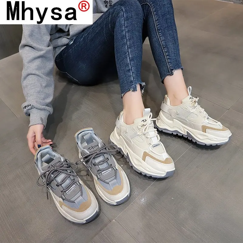 

Spring 2021 New Lace-up Thick-soled Comfortable Women's Shoes Sneakers Women's Outdoor Low-top Casual Vulcanized Shoes Women