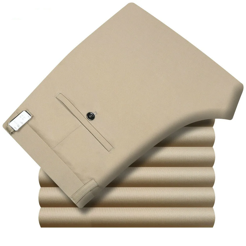 Мужские летние брюки стрейч с высокой талией тонкие рабочие деловые карандаш не