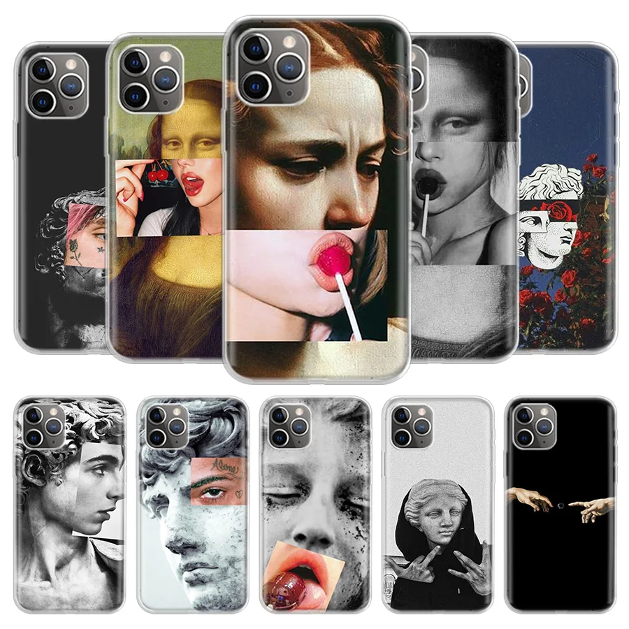 Monalisa убедитесь что коллаж для телефона iPhone 11 12 Mini Pro 7 6X8 6S Plus XS MAX + XR 5S Eleven
