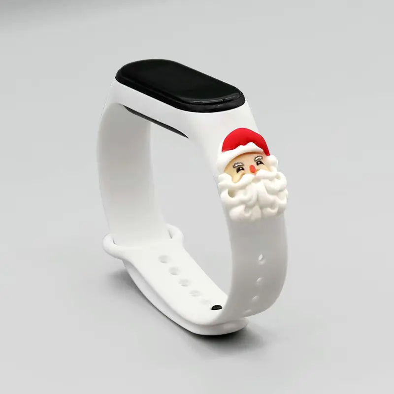 For Mi Band 6 5 4 3 Watch Strap Christmas Gift Silica gel Bracelet Breathable Wrist Xiaomi Band 6 5 4 3 Smart Fitness Wristbelt