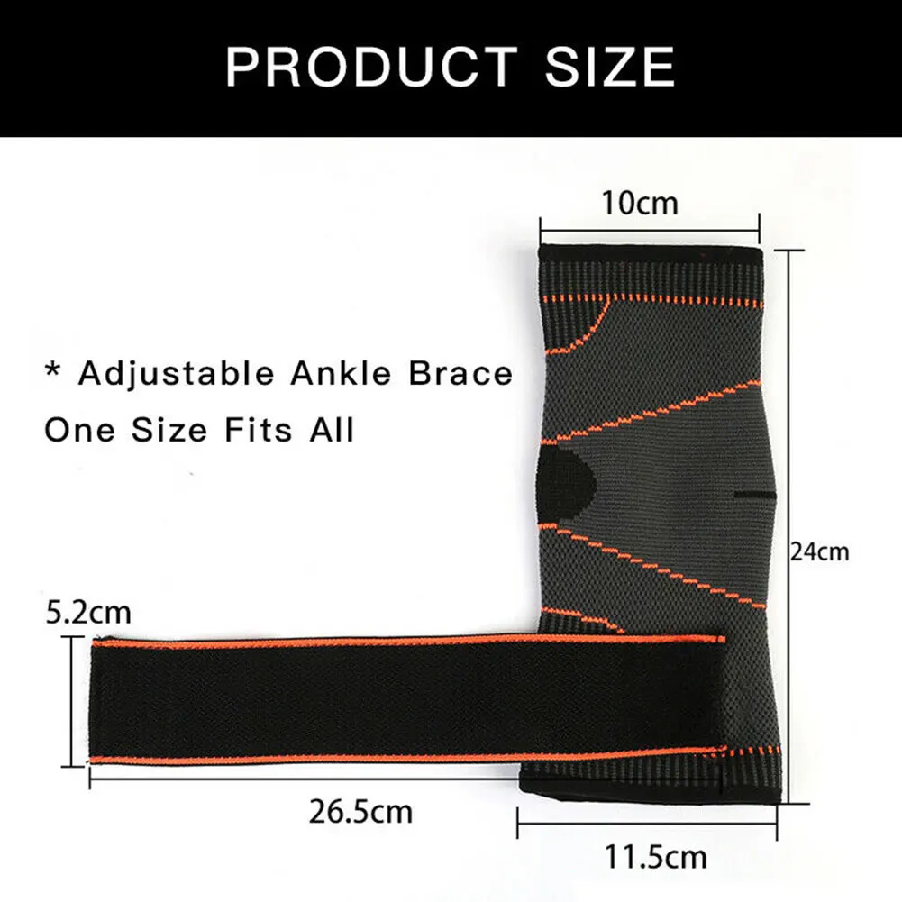 

1pc Sport Adjustable Ankle Brace Foot Wrap Bandage Running Safety Compression Pain Relief Support Protective Elastic Outdoor