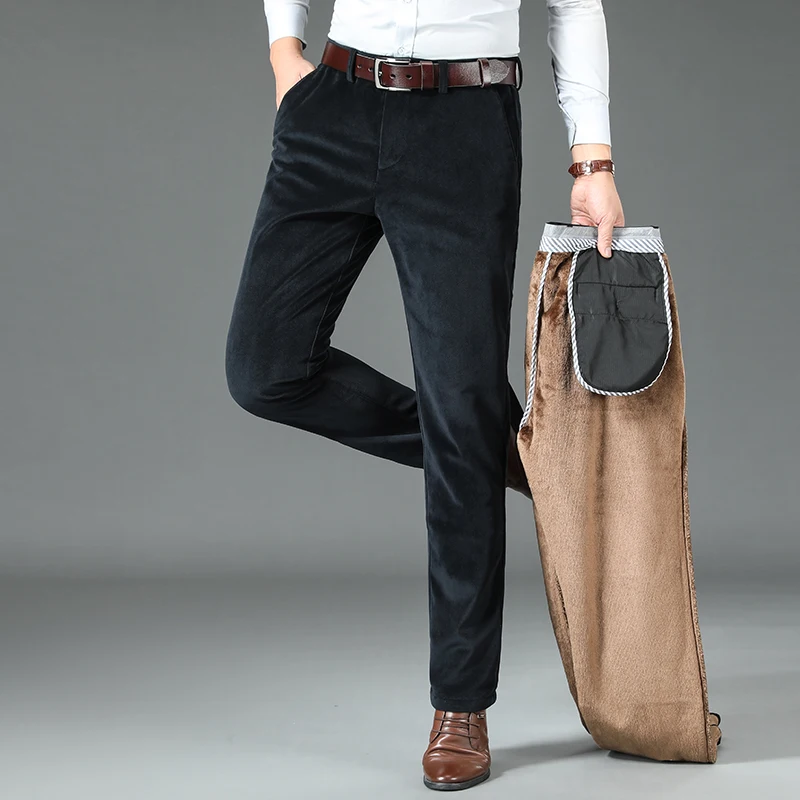 Зимние вельветовые плотные повседневные брюки деловая мода высокое качество