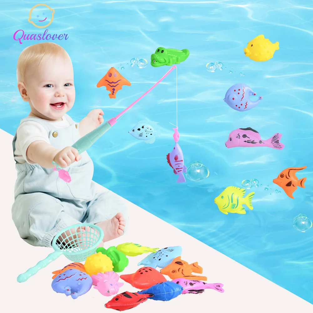 Quaslover набор магнитных игрушек для рыбалки, детские игрушки для игры в воду, детские игрушки для ванной, уличные рыболовные игрушки с рыбкой