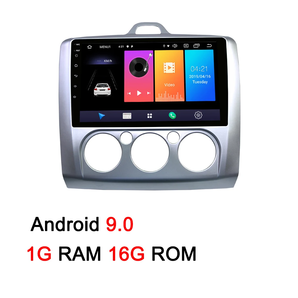 9inch Android 9.0 Navivox 2 Din Android 8,1/9,0 Автомобильный мультимедийный gps навигатор для Ford Focus 2 3 2004-2011 Exi MT с WiFi Автомобильный DVD Радио стерео - Цвет: 9inch Android 9.0