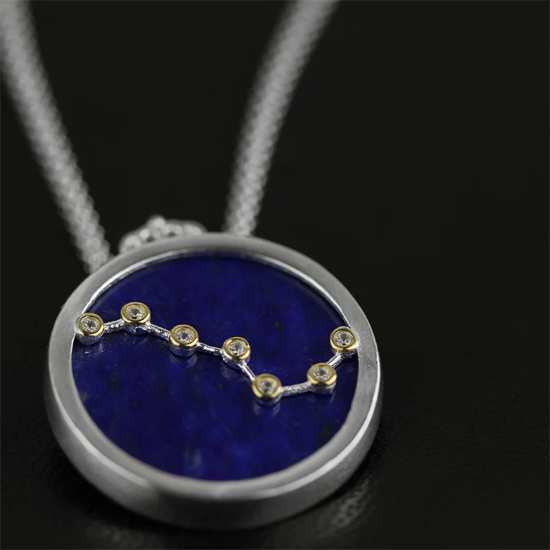 Инатура серебро 925 пробы лазурит королева корона кулон ожерелье для женщин