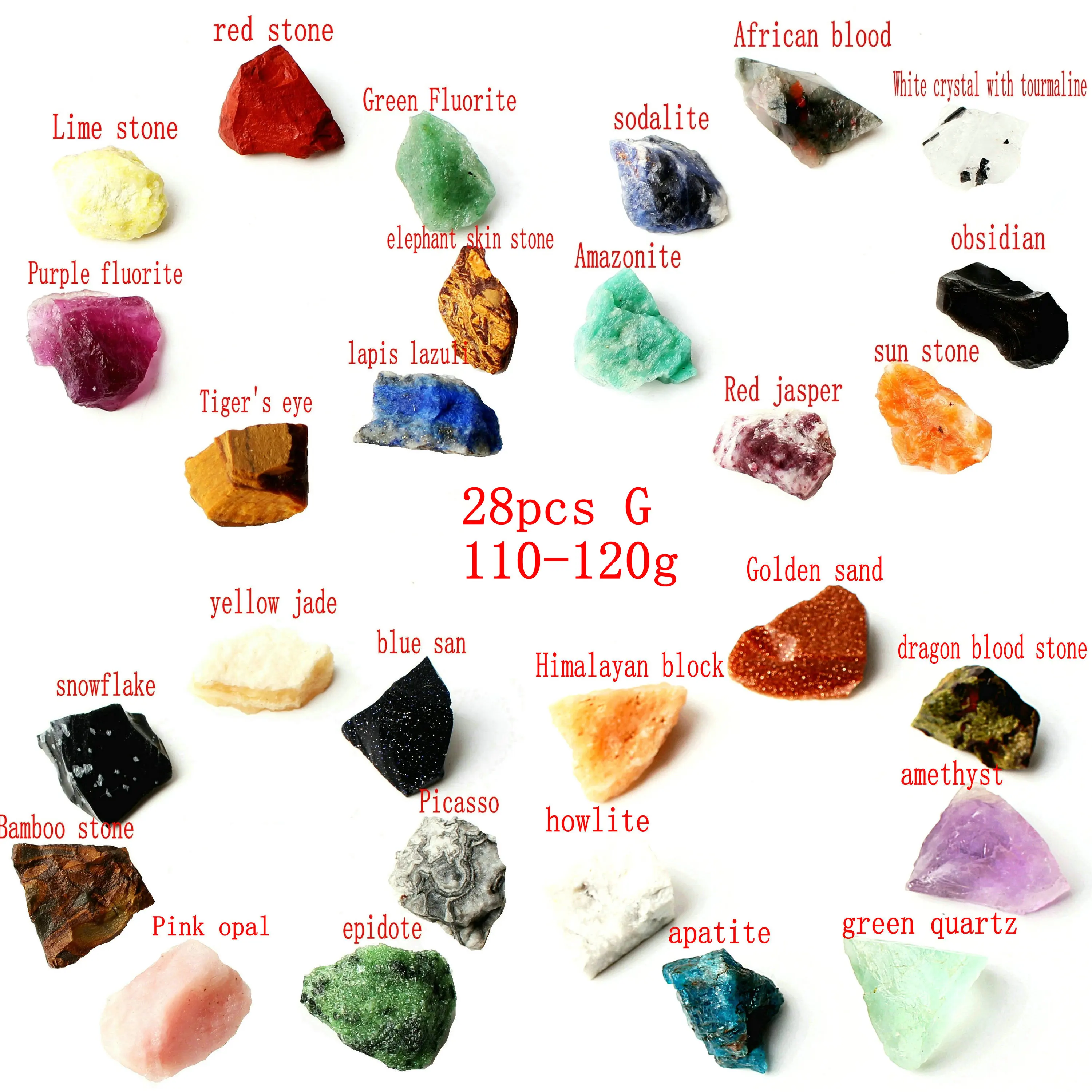 7 шт. или более разноцветных необработанных камней натуральные кристаллы