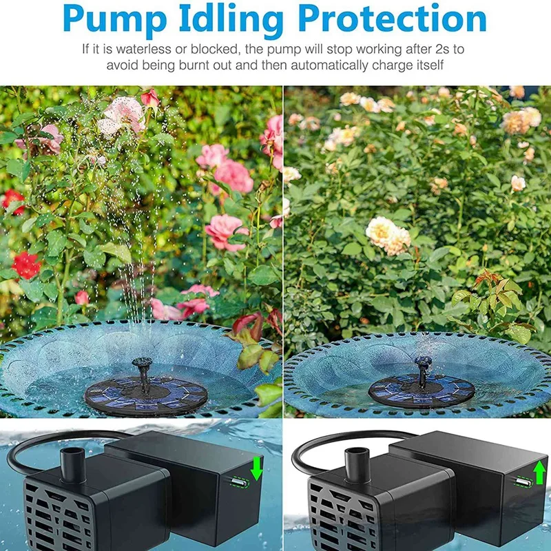 

Solar Fountain Pump,Floating Water Fountain with 6 Nozzles,Solar Power Fountain Pump for Birdbath Pond Pool Garden Decor