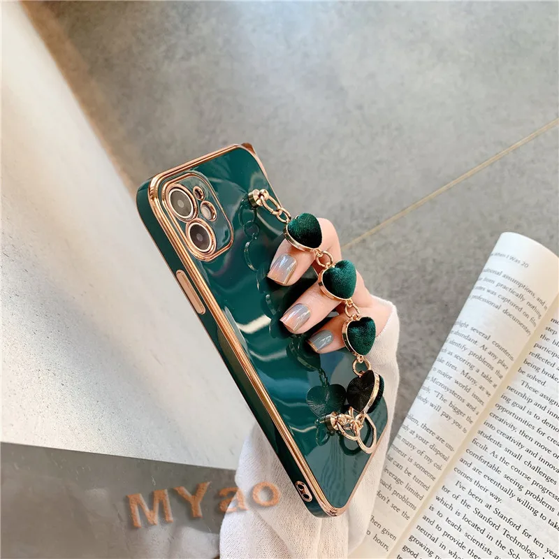 Case de Telefone Pulseira de Luxo para Iphone Mini xr xs se 7 8 Plus 6 6s Colorido Corrente Capa 12 11 Pro Max
