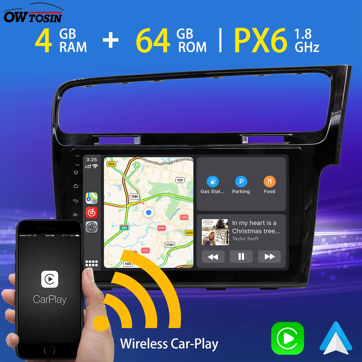 Автомобильный мультимедийный плеер PX6 проигрыватель на Android 10 с 9 &quotэкраном 4 Гб