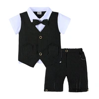 new baby boy clothing summer cotton sets formal infant 1 4 year birthday party clothes suit t shirtpant childrens cloth sets