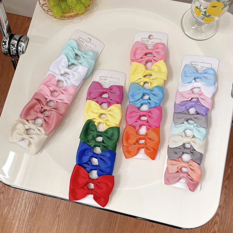 

10Pcs/Set Baby Hair Clips Colorful Bows Kids Hairpins Princess Children Clips Barrettes Baby Hair Accessories Headwear