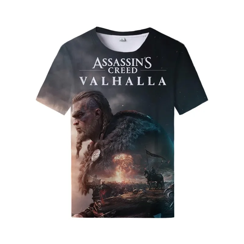 

2021 summer 3D printing popular samurai men's casual T-shirt boutique children's T-shirt European and American standard 6XL